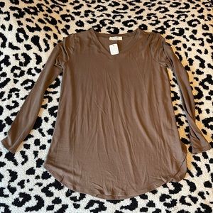Zenana chocolate brown long sleeve top